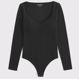 Abercrombie Black Sweetheart Neckline Bodysuit